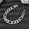 201 Stainless Steel Cuban Link Chains Bracelets for Women Men STAS-T077-19B-01P-1