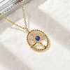 304 Stainless Steel Pave Natural Lapis Lazuli Oval with Star Pendant Necklaces for Women NJEW-Z055-05G-2