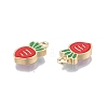 Brass Enamel Charms KK-G432-07G-3