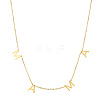 Stainless Steel Word MAMA Pendant Necklace with Cable Chains for Mother's Day LETT-PW0002-10B-1