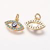 Brass Micro Pave Cubic Zirconia Pendants ZIRC-E113-23G-1