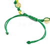 Flower Synthetic Citrine  Braided Bracelets for Women BJEW-TA00625-03-4