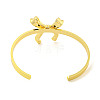 Bowknot Rack Plating Brass Open Cuff Bangles for Women BJEW-P322-06B-G-3