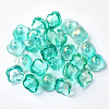 4-Petal Transparent Spray Painted Glass Bead Caps X-GGLA-S054-009B-04-1