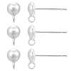 5 Pairs 925 Sterling Silver Stud Earring Findings STER-BBC0008-94S-7