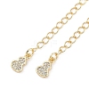 Brass Micro Pave Cubic Zirconia Ends with Chains KK-U043-05G-2