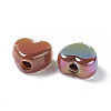 UV Plating Rainbow Iridescent Acrylic Beads OACR-H015-10-4