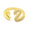 304 Stainless Steel Cubic Zirconia Open Cuff Ring for Women LS-RJEW-S406-05G-03-2