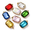 High Polished 316 Stainless Steel Faceted Glass Pendants STAS-K258-48G-1