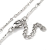 304 Stainless Steel Textured Bar Link Chain Necklaces NJEW-H043-03P-2