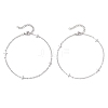 304 Stainless Steel Cross Link Anklets AJEW-AN00722-01-2