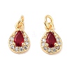 Brass Micro Pave Cubic Zirconia Charms KK-B102-01G-01-1