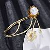 Lotus Alloy Arm Cuff Bangles for Girl Women LS-AJEW-A063-01J-G-2