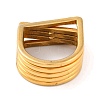 Ion Plating(IP) 304 Stainless Steel Multi-layer Arch Finger Rings for Women RJEW-S414-51B-G-3