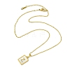 Ion Plating(IP) Rectangle with Initial Letter 304 Stainless Steel Pendant Necklace NJEW-R265-04G-Z-3