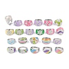 304 Stainless Steel Enamel Wide Rings for Women STAS-U013-02C-P-1