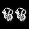 Exquisite 925 Sterling Silver Cubic Zirconia Stud Earrings EJEW-BB20091-8
