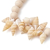Summer Beach Natural Spiral Shell Stretch Bracelets BJEW-JB10355-3