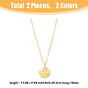 FIBLOOM 2Pcs 2 Colors Titanium Steel Shell Shape Locket Pendant Necklaces Set NJEW-FI0001-28-2