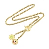 Ion Plating(IP) 304 Stainless Steel Green Yellow Enamel Letter & Eye Pendant Wheat Chain Necklaces STAS-Z102-01G-Q-2