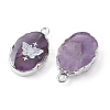 Natural Amethyst Oval Pendants X-G-C102-07P-03-2