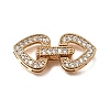 Brass Micro Pave Clear Cubic Zirconia Fold Over Clasps CU-CBA4292-03G-1