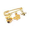 Bee and Honeycomb Enamel Charms Brooch JEWB-BR00068-4