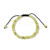 6mm Round Natural Lemon Jade Braided Bead Bracelets BJEW-C067-01A-02-2