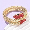 Snake Alloy Rhinestone Bangles for Women BJEW-G085-01G-01-2