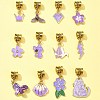 Purple Color Theme Alloy Enamel Pendants PALLOY-FS00010-5