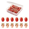 Craftdady 100Pcs 2 Colors Handmade Lampwork 3D Strawberry Beads LAMP-CD0001-14-7