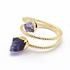 Natural Amethyst Finger Rings RJEW-A031-01G-2