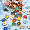 20Pcs Zinc Alloy Enamel Sunflower Connector Charms ENAM-FP0002-58-4