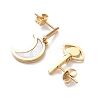 3 Pair 3 Style Synthetic Shell Moon & Rhinestone Star & Heart Asymmetrical Earrings EJEW-B020-17G-3