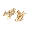 Brass Micro Pave Clear Cubic Zirconia Pendants CU-H002-05G-3
