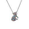 Alloy Colorful Rhinestone Pendant Necklaces for Kid FS-WG8D677-02-2