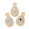 Brass Micro Pave Cubic Zirconia Charms CU-K002-01C-1