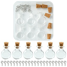 6Pcs Clear Mini High Borosilicate Glass Bottle Bead Containers AJEW-FS0001-09A