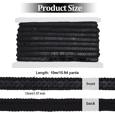 Sparkle Polyester Lace Ribbons OCOR-WH0090-67D-1
