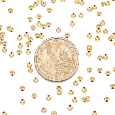 Brass Tiny Bead Cones X-KK-O043-04G-1