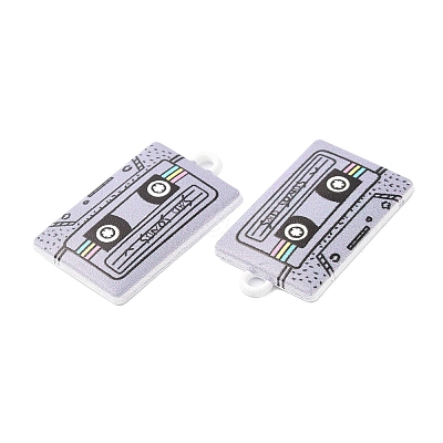 Spray Painted Alloy Pendants PALLOY-D016-06B-1