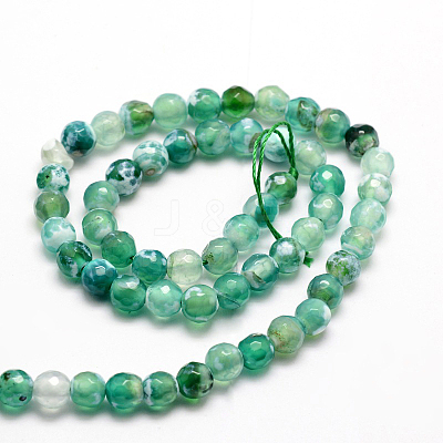 Faceted Natural Agate Round Beads Strands X-G-E319C-6mm-05-1
