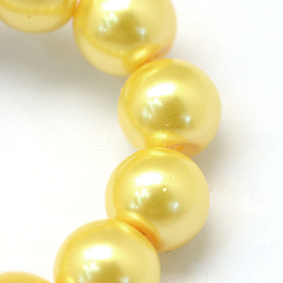 Baking Paint Pearlized Glass Pearl Round Bead Strands X-HY-Q330-8mm-67-1