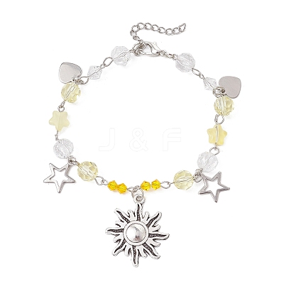Glass Beaded Bracelets BJEW-JB11610-02-1