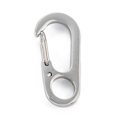 Non-Tarnish 304 Stainless Steel Push Gate Snap Keychain Clasp Findings STAS-C024-13P-1