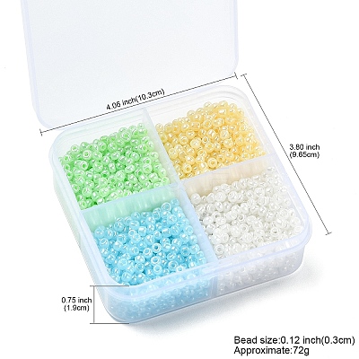 72G 4 Colors Glass Seed Beads SEED-YW0002-75B-1