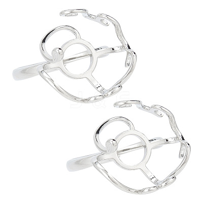 2Pcs Adjustable Brass Finger Rings Components FIND-GO0002-77C-1