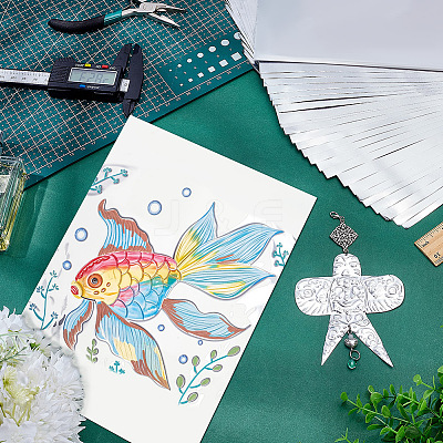 Rectangle Tinfoil Paper Sheets for Craft Engraving DIY-WH0671-302B-01-1