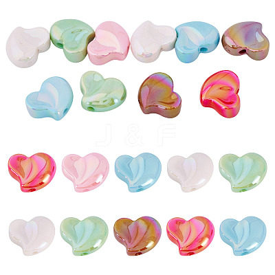 10Pcs UV Plating Opaque Acrylic Beads OACR-TA0004-07-1