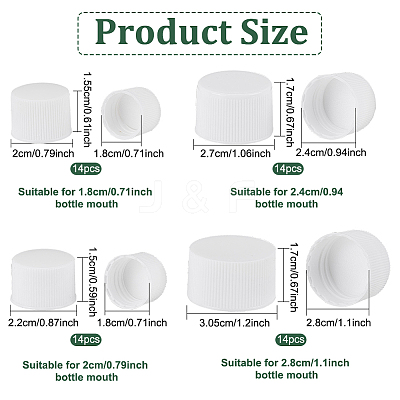 56Pcs 4 Style Plastic Screw-On Caps AJEW-BC0003-85A-1